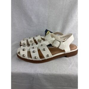 Universal Thread Winnie Off-White Studded Gladiator Sandals Gold Hardware 6.5